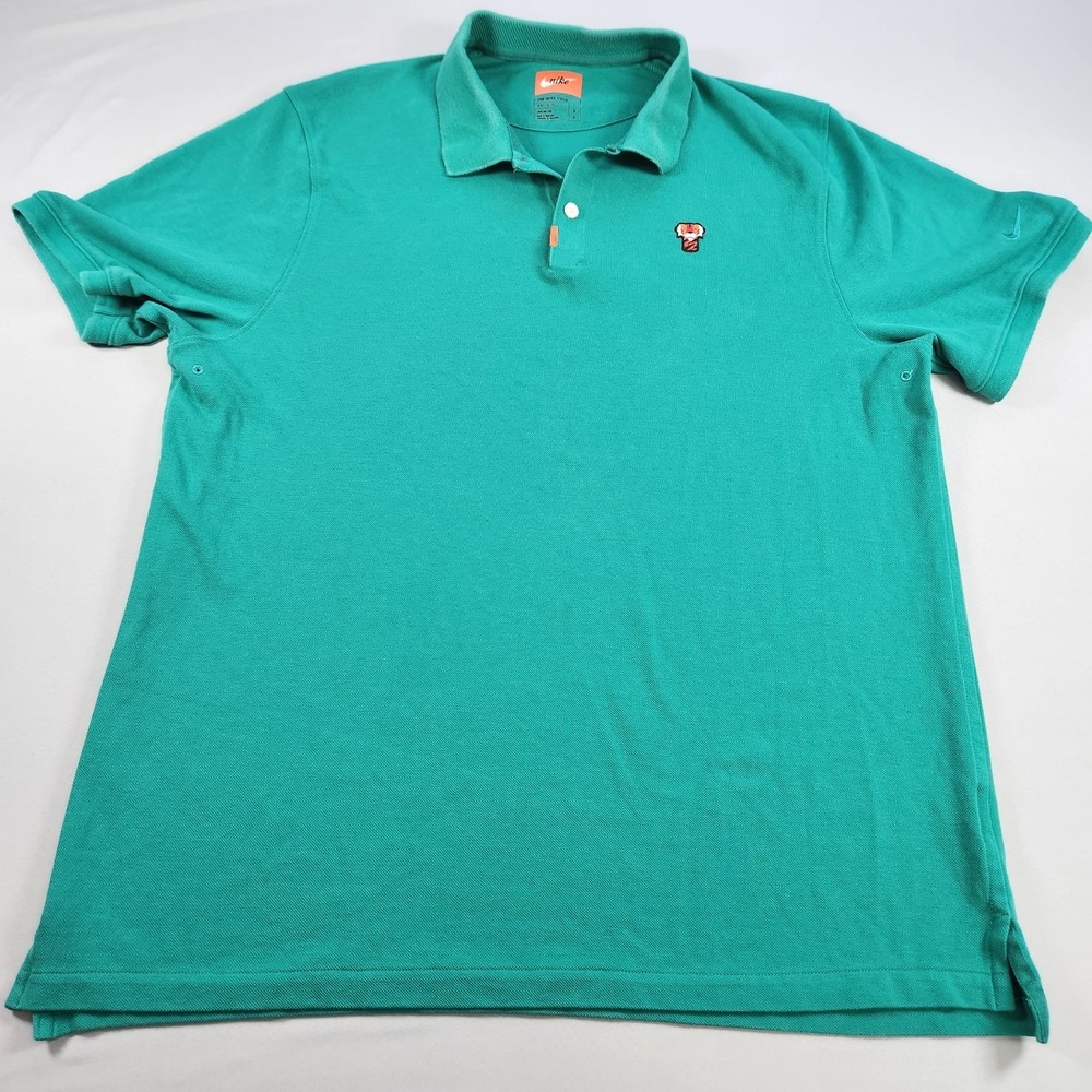 Men's Nike Golf Tiger Woods Frank Short Sleeve Polo Shirt Green Size Large